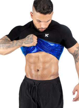 Picture of Kewlioo Men's Sauna Suit Shirt - Heat Trapping Sweat Compression Vest, Shapewear Top for Men, Sweat More & Look Great, Gym Workout Exercise Versatile Heat Shaper Jacket (Black, XL)