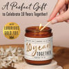 Picture of 10 Year Anniversary Gifts for Wife - '10 Years Together' Candle, w/Sandalwood Rose - infused w/Essential Oils I 10th Anniversary Gifts for Her I 50Hr Burn, Made in USA