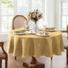 Picture of Elrene Home Fashions Caiden Elegance Damask Waterproof, Stain & Wrinkle Resistant Fabric Tablecloth, 60" x 84" Oval, Gold