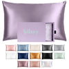 Picture of Blissy Silk Pillowcase - 100% Pure Mulberry Silk - 22 Momme 6A High-Grade Fibers - Silk Pillow Cover for Hair & Skin - Regular, Queen & King with Hidden Zipper (King, Lavender)
