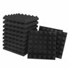 Picture of Acoustic Panels - 12 Pack Set 12x12x2 Inches Black Pyramid Acoustic Foam, Fire-Proofed Soundproof Wall Panels, 25kg/cbm Sound Proof Foam Panels ， Sound Panels for Recording Studio and Music Room