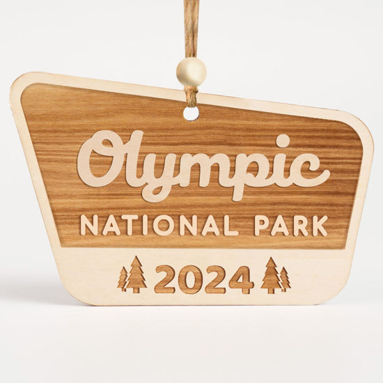 Picture of Wood National Park Ornaments, Olympic Park Ornament, USA National Park Gifts for Travelers, Adventurers, Christmas National Parks Decor for Christmas Tree, 2024 Keepsake, Gifts for Hiking Lovers