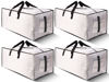 Picture of HOMESURE 4 Pack Large Strong Moving Bags with Zippers & Carrying Handles - Water-Resistant - Heavy Duty Storage Tote for Space Saving, Fold Flat, Alternative to Moving Box (Semi-Transparent)