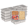 Picture of Bentgo 20-Piece Lightweight, Durable, Reusable BPA-Free 3-Compartment Containers - Microwave, Freezer, Dishwasher Safe - Stone Gray