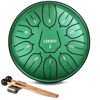 Picture of LEKATO Steel Tongue Drum 6 Inch 11 Note, Chakra Drum for Rain D Major Handpan Drum Percussion for Meditation Yoga Musical Education, Christmas Gift for Families/Friends/Beginner, Green