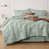 Picture of Bedsure Full Size Comforter Sets - Bedding Sets Full 7 Pieces, Pintuck Bed in a Bag Sage Green Bed Set with Comforter, Sheets, Pillowcases & Shams