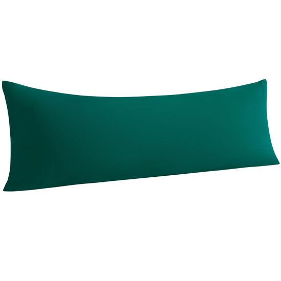 Picture of NTBAY Body Pillowcase - Brushed Microfiber 20x54 Pillowcase - Soft, Wrinkle-Free, Fade-Resistant, Stain-Resistant, Dark Green Body Pillow Cover with Envelope Closure - 20x54 Inches, Dark Green