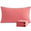 Picture of NTBAY King Pillowcase Set - 2 Pack Brushed Microfiber 20x40 Pillowcases - Soft, Wrinkle-Free, Fade-Resistant, Stain-Resistant, Coral Pink Pillowcases with Envelope Closure - 20x40 Inches, Coral Pink