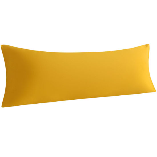 Picture of NTBAY Body Pillowcase - Brushed Microfiber 20x54 Pillowcase - Soft, Wrinkle-Free, Fade-Resistant, Stain-Resistant, Ginger Yellow Body Pillow Cover with Envelope Closure - 20x54 Inches, Ginger Yellow