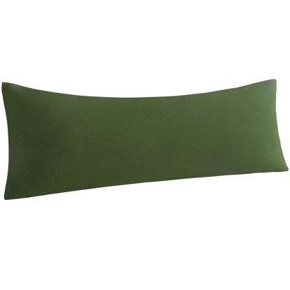 Picture of NTBAY Body Pillowcase - Brushed Microfiber 20x54 Pillowcase - Soft, Wrinkle-Free, Fade-Resistant, Stain-Resistant, Olive Green Body Pillow Cover with Envelope Closure - 20x54 Inches, Olive Green