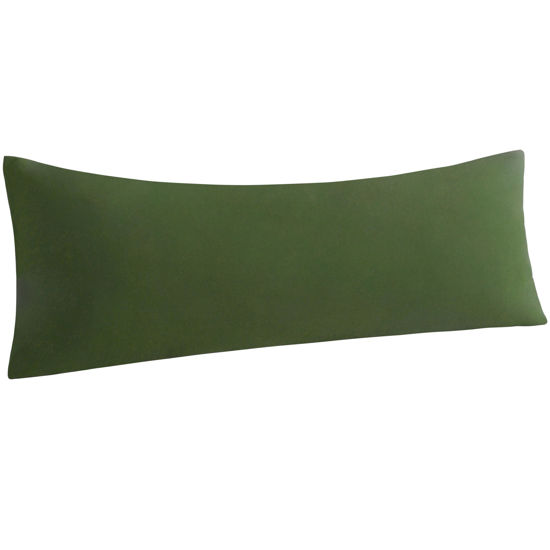 Picture of NTBAY Body Pillowcase - Brushed Microfiber 20x54 Pillowcase - Soft, Wrinkle-Free, Fade-Resistant, Stain-Resistant, Olive Green Body Pillow Cover with Envelope Closure - 20x54 Inches, Olive Green