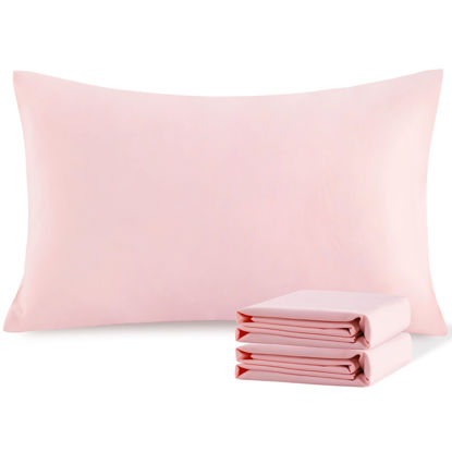 Picture of NTBAY Standard Pillowcase Set - 2 Pack Brushed Microfiber 20x26 Pillowcases - Soft, Wrinkle-Free, Fade-Resistant, Stain-Resistant, Blush Pink Pillowcases with Envelope Closure - 20x26 Inches