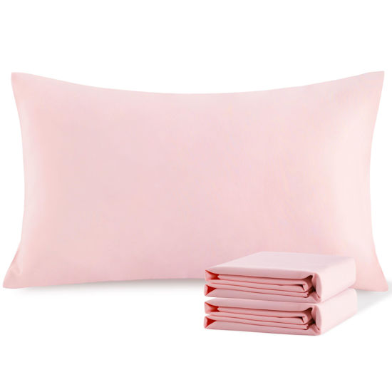 Picture of NTBAY King Pillowcase Set - 2 Pack Brushed Microfiber 20x36 Pillowcases - Soft, Wrinkle-Free, Fade-Resistant, Stain-Resistant, Blush Pink Pillowcases with Envelope Closure - 20x36 Inches, Blush Pink