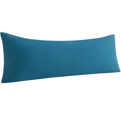 Picture of NTBAY Body Pillowcase, 20x54 inches, Teal Blue, Brushed Microfiber, Envelope Closure, Ultra Soft, 1800 Thread Count, Machine Wash, 1 Set