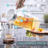 Picture of 2.6 Liter 88 oz Glass Pitcher with Lid and Spout, Bivvclaz Glass Water Pitcher for Fridge, Glass Carafe for Hot/Cold Water, Iced Tea Pitcher, Large Pitcher for Coffee, Juice and Homemade Beverage