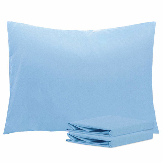 Picture of NTBAY Standard Pillowcase Set - 2 Pack Brushed Microfiber 20x26 Pillowcases - Soft, Wrinkle-Free, Fade-Resistant, Stain-Resistant, Sky Blue Pillowcases with Envelope Closure - 20x26 Inches, Sky Blue