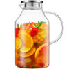 Picture of 3 Liter 101 oz Glass Pitcher with Lid and Spout, Bivvclaz Glass Water Pitcher for Fridge, Glass Carafe for Hot/Cold Water, Iced Tea Pitcher, Large Pitcher for Coffee, Juice and Homemade Beverage