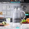 Picture of 3 Liter 101 oz Glass Pitcher with Lid and Spout, Bivvclaz Glass Water Pitcher for Fridge, Glass Carafe for Hot/Cold Water, Iced Tea Pitcher, Large Pitcher for Coffee, Juice and Homemade Beverage