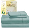 Picture of California Design Den 100% Cotton Sheets, Softest Queen Sheet Set, Cooling Sheets for Queen Size Bed with Deep Pockets, 400 Thread Count Sateen, Bedding Sheets & Pillowcases, Queen Sheets (Teal)