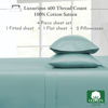 Picture of California Design Den 100% Cotton Sheets, Softest Queen Sheet Set, Cooling Sheets for Queen Size Bed with Deep Pockets, 400 Thread Count Sateen, Bedding Sheets & Pillowcases, Queen Sheets (Teal)