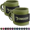 Picture of DMoose Fitness Ankle Straps for Cable Machines - One Size Fit with Premium Padding, Glute Kickback Ankle Strap for Women & Men, Cable Attachments for Gym Workouts & Hip Abductors (Olive Green - Pair)