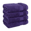Picture of Cotton Paradise 100% Cotton Turkish Washcloths for Bathroom, 4 Piece Soft Absorbent Small Hand Face Towels Wash Rags for Body, Purple Wash Cloths