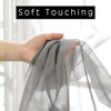 Picture of OWENIE Sheer Curtains Living Room 54 inches Long, Rod Pocket Curtain Sheers Bedroom, Light Filtering Voile Panels Drapes Small Window Treatments 2 Panels, 42" W x 54" L, Grey
