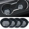 Picture of Amooca Car Cup Coaster Universal Non-Slip Silicone Cup Holder Insert Car Interior Accessories for Drink American Flag US Flag 4 Pack Black