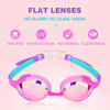 Picture of Keary 2 Pack Kids Swim Goggles Swimming Goggles for Toddler Children Girls Boys Youth, Anti-Fog Waterproof Anti-UV Clear Vision Mirror Flat Lens Water Pool Goggles with 3 Nose Piece, Pink Kids Goggles …