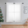 Picture of OWENIE Sheer White Curtains Living Room 54 inches Long, Rod Pocket Curtain Sheers Bedroom, Light Filtering Voile Panels Drapes Small Window Treatments 2 Panels, 42" W x 54" L, White
