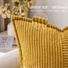 Picture of MIULEE Mustard Yellow Pillow Covers 18x18 Inch with Splicing Set of 2 Super Soft Boho Striped Corduroy Pillow Covers Broadside Decorative Spring Throw Pillows for Couch Cushion Livingroom