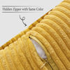 Picture of MIULEE Mustard Yellow Pillow Covers 18x18 Inch with Splicing Set of 2 Super Soft Boho Striped Corduroy Pillow Covers Broadside Decorative Spring Throw Pillows for Couch Cushion Livingroom