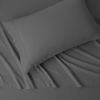 Picture of Amazon Basics 100% Cotton Jersey 3-Piece Toddler Sheet Set, Super Soft, Breathable - includes a Flat Sheet, a Fitted Sheet and a Pillowcase, 28 x 52 Inches, Dark Gray, Solid
