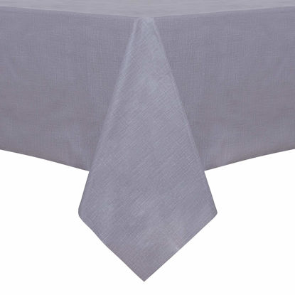 Picture of sancua 100% Waterproof Rectangle PVC Tablecloth - 54 x 78 Inch - Oil Proof Spill Proof Vinyl Table Cloth, Wipe Clean Table Cover for Dining Table, Buffet Parties and Camping, Grey