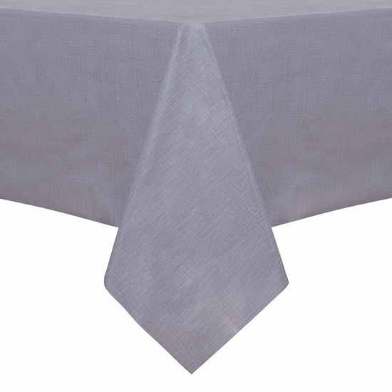 Picture of sancua 100% Waterproof Rectangle PVC Tablecloth - 54 x 78 Inch - Oil Proof Spill Proof Vinyl Table Cloth, Wipe Clean Table Cover for Dining Table, Buffet Parties and Camping, Grey