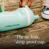 Picture of Tommee Tippee Insulated Sporty Bottle, 9oz, No Spill Toddler Water Bottle For 12 months +, Two-Piece Valve Helps Stop Spills, Pack of 2, Light Blue and Orange