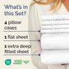 Picture of Extra Deep King Sheet Set - 6 Piece Breathable and Cooling Sheets - Hotel Luxury Bed Sheets Set - Easy & Secure Fit - Soft, Wrinkle Free and Comfy Sheets Set - White Sheet Set with Extra Deep Pockets