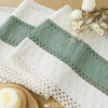 Picture of FEXIA Sage Green Table Runner 72 Inches Long with Tassels Boho Macrame Farmhouse Table Runners for Home Decor Party Bohemian Rustic Bridal Shower Dining Decorations(12x72 Inches)
