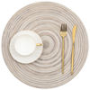 Picture of SHACOS Round Braided Placemats 15 inch Set of 4 Variegated Washable Kitchen Table Placemats for Home Wedding Party (Rainbow Gray, 4)