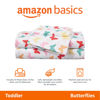 Picture of Amazon Basics Kid's Soft Easy-Wash Lightweight Microfiber 3-Piece Sheet Set, Toddler, Multi Colour, Butterflies
