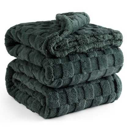 Picture of Bedsure Mallard Green Fleece Blanket for Couch - Super Soft Cozy King Blankets for Women, Cute Small Blanket for Girls, 108x90 Inches