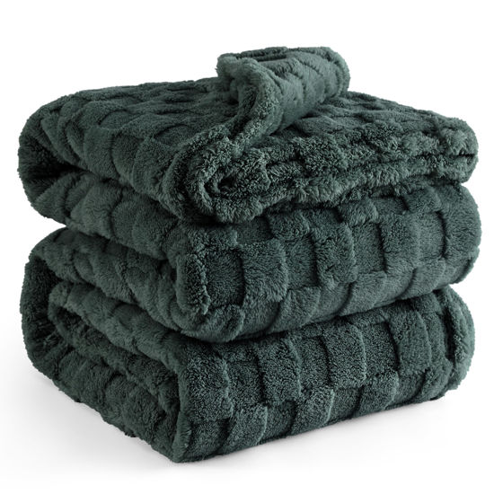 Picture of Bedsure Mallard Green Fleece Blanket for Couch - Super Soft Cozy King Blankets for Women, Cute Small Blanket for Girls, 108x90 Inches