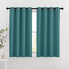 Picture of NICETOWN Blackout Curtains for Kids Room - Triple Weave Microfiber Home Thermal Insulated Solid Ring Top Blackout Panels/Drapes for Bedroom(Sea Teal, Set of 2, 46 x 54 Inch)
