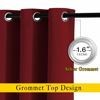 Picture of NICETOWN Blackout Curtain Panel Grommet - Home Decorations Thermal Insulated Solid Grommet Top Blackout Living Room Panels/Drapes for Gift (Burgundy Red, 1 Pair, 46 x 72-Inch)