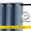 Picture of NICETOWN Bedroom Blackout Curtains and Drapes 54" L - Window Treatment Thermal Insulated Solid Grommet Blackout Draperies for Home Office (Stone Blue, 2 Panels=92" Wide)