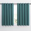 Picture of NICETOWN Blackout Curtains for Kids Room - Triple Weave Microfiber Home Thermal Insulated Solid Ring Top Blackout Panels/Drapes for Bedroom(Sea Teal, Set of 2, 66 x 54 Inch)