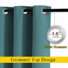 Picture of NICETOWN Blackout Curtains for Kids Room - Triple Weave Microfiber Home Thermal Insulated Solid Ring Top Blackout Panels/Drapes for Bedroom(Sea Teal, Set of 2, 66 x 54 Inch)