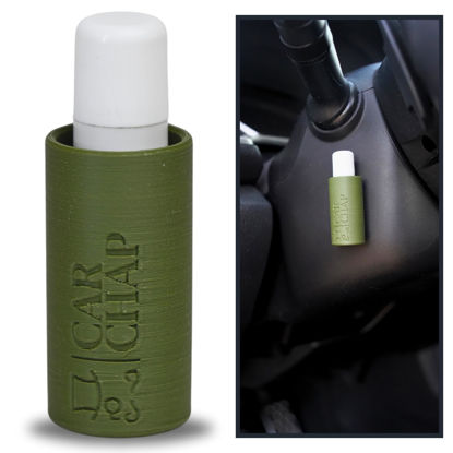 Picture of CarChap Car Lip Balm Holder [THE ORIGINAL], Chapstick Holder for Car, Mess Free in the Heat, Featured in Car and Driver. USA Made, Patent Pending. Interior Car Accessories for Women, Men [ARMY GREEN]