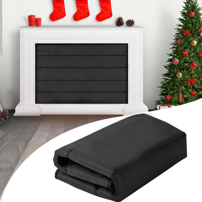 Picture of Magnetic Fireplace Blanket for Heat Loss Indoor Fireplace Covers Keep Drafts Out Stops Heat Loss Fireplace Draft Stopper with Built-in 12 Strong Magnet for Iron Fireplace Frame Fireplace Screen 38x28
