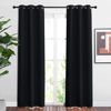 Picture of NICETOWN Living Room Curtains 84 inch Length 2 Panels Set - Blackout Thermal Insulated Window Treatment Solid Grommet Room Darkening for Bedroom/Home Office (Black, W37 x L84)